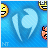 blue background with pixelated smiley faces and orange devil icons, displaying sequential text phrases