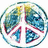 Pixelated circular icon with blue, green, yellow, and red tones forming abstract shapes inside a white center divided by a vertical line.