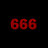 Two side-by-side animated frames of a red pixelated '666' text icon on contrasting backgrounds.