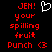 Red pixelated text on black background with white heart symbol and 'Punch <3' phrase, two identical frames side-by-side.