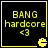 Four identical square display yellow text and symbols on a black background with a yellow border