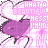 A 48x48 pixel animated contact sheet showing a repeating pattern of pink and purple hearts with text overlays, arranged in a 5x5 grid on a gray background.