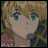 A split-screen buddy icon featuring an anime-style character on the left and pixelated text on a black background on the right, with visible animation frame differences between sampled frames.