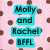 Pixelated icon with cyan text blocks on pink background featuring brown circular shapes.