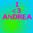 Pixelated text 'I <3 ANDREA' in bright pink on a blue-green gradient background with subtle circular patterns.