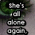 six with text overlays on a blurred green and gray background, each displaying distinct phrases about emotional distress