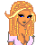 Pixel art contact sheet showing a blonde female character in two poses with 'Baby Girl' text on pink background.
