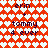 Red background with white heart pattern; dark purple text 'erin', '+', 'tommy 4 ever' repeated in two