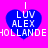 A static image with four identical blue heart shapes on a bright pink background, each containing white text.