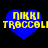 Four blue heart-shaped icons with yellow text reading 'NIKKI TROCCOLI' arranged in a on black background, each icon showing slight pixel variation
