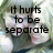 Two people embrace in a close-up photo with overlaid text reading "It hurts to be separate" and "because our souls are connected."