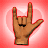 A 3x3 contact sheet of nine hand gesture icons on a red heart background, each showing different finger positions in an animated sequence.