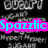 Animated icon with black background showing 'Spazzic' text in cyan with pink outline, then 'Sugar!' text in white, followed by white background with three 'dot' texts and colored circles.