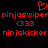 Red pixelated text and symbols on black background with repeated phrases and emoticons.