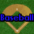 A split-screen image with a baseball field on top left, 'Baseball' text overlay, and a deer in the bottom left with 'Hunting' text.