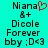 Pixelated text on cyan background with red heart symbol replacing 'a' in 'Niana', static except for one frame showing the heart.