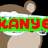 Pixelated cartoon bear with brown ears and beige face wears white headband; red text with green outline changes across four to spell 'KANYE IS THE SHIT'