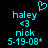 Pixelated cyan text and symbols on black background, two identical side-by-side layouts with heart symbol above left layout.