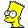 Pixelated yellow cartoon character with spiky hair in six distinct poses showing varied facial expressions and clothing details against gray background.