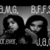 Black-and-white pixelated icon shows four identical figures with long hair, each holding a microphone near their mouth in a