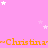 Pink background with scattered white stars and repeated orange text reading "~Christina~" across the image.