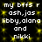 Static pixel art displays repeated text on a black background with yellow sparkles, listing names as part of a buddy icon.
