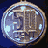 Four 48x48 pixel buddy icons arranged in a 2x2 contact sheet, each displaying the number '50' with stylized scales of justice symbol above it on metallic coin-like backgrounds.