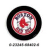 A 48x48 pixel animated contact sheet showing three frames of a circular Red Sox logo icon with black outer ring, red/white inner design, and gray text below each frame; one frame is crossed out by a red X.