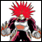 A 48x48 pixel buddy icon featuring a stylized anime character with red spiky hair and pink accents on the left, alongside black background text reading "Anime IM" and "cDM" on the right.
