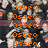 A static image displays repeated orange text over a blurred background of people in dark clothing with red accents.