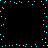A black background with scattered cyan squares forming a vertical stream and horizontal bands.