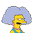 Animated contact sheet showing multiple frames of a The Simpsons Movie buddy icon featuring Marge Simpson and the movie title with pink donut letters.