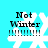 Four identical pixelated snowflake icons with "Not Winter" text and exclamation marks on a cyan background, arranged in a