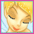 A 3x3 contact sheet of a pixelated animated icon featuring Tinker Bell with blonde hair, blue eyes, and red lips in various expressions across nine frames.