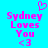 Pixelated cyan background with pink text 'Sydney Loves You <3' and a pixelated heart symbol above the text.