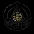 A circular dark gray icon with concentric rings and a central pixelated face showing yellow, black, and white tones.
