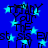Blue background with repeating light blue stars and black text reading "TRY MY YOUR THE st SIS Bist" in a pixelated style.