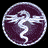 Animated sequence of a purple circular icon with white dragon design shrinking into vertical oval and then thin strip, accompanied by text "VAN HELSING" in stylized font.