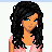 Pixel art contact sheet showing a female character with long black hair and pink top alongside text phrases on pink backgrounds, arranged in 2x2 grid layout.