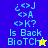 Pixelated text and symbols on blue, yellow, brown backgrounds with a star icon changing color.