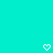 Two white pixelated heart shapes on a solid cyan background, positioned at the bottom corners of the frame.