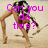 A rhythmic gymnastics performer in a black and white leotard holds a baton, with pink text overlays changing across frames.