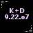 Pixelated text and star icons on black background with alternating light purple and white stars.