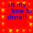 Red background with yellow sparkles and blue text reading "Its my time to shine!!" repeated four times in a