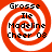 Four identical circular icons with red and white spiral patterns, each containing black text reading 'Grosse', 'Ile', 'Madeline', 'Cheer 08' in a vertical arrangement.