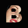 nine showing a person with black hair and red lipstick singing into a microphone, with the word "BRODY" formed by cutout letters at the top
