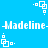 Pixelated blue background with white text and geometric shapes repeating in a pattern