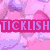 Four distinct pixelated display text overlays: 'TICKLISH DANCER' over pink-purple clouds, a grayscale dancer silhouette, 'HAWT!' over a person in dark jacket and white shirt, and 'JUST LIKE ME!' on colorful circles