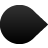 Solid black teardrop-shaped icon with smooth gradient fading to dark gray edges on light gray background.