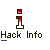 Pixelated graphic with a stylized lowercase 'i' above text reading "Hack Info" on gray background.